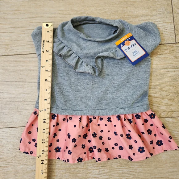 Top Paw Gray/Peach/Blue Floral Dress for Dogs  Size Medium 💥 - Picture 5 of 7